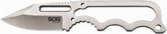 SOG Specialty Knives - 2-19/64" Long Blade, 5Cr15MoV Stainless Steel, Fine Edge, Fixed Blade Knife - 5.9" OAL, Stainless Steel Handle, Includes Hard Molded Nylon Sheath - Eagle Tool & Supply