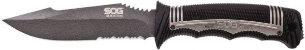 SOG Specialty Knives - 4-29/32" Long Blade, AUS-8 Stainless Steel, Partially Serrated, Fixed Blade Knife - 9.6" OAL, Includes Hard Molded Nylon Sheath - Eagle Tool & Supply