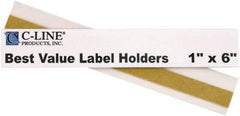 C-LINE - 6" Wide, Open Shelving Accessory/Component - Plastic, Clear Plastic Finish, 1" Long, Use with Shelves, Drawers, Files, Bins, & More - Eagle Tool & Supply