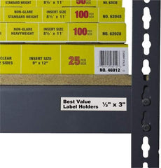 C-LINE - 3" Wide, Open Shelving Accessory/Component - Plastic, Clear Plastic Finish, 1/2" Long, Use with Any Shelf, Rack, Bin - Eagle Tool & Supply