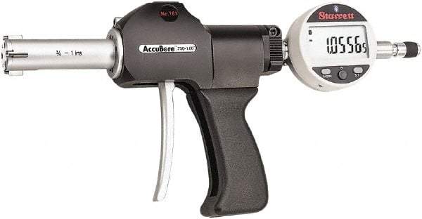 Starrett - Electronic Bore Gages Type: Pistol Grip Electronic Bore Gage Minimum Measurement (Decimal Inch): 0.7500 - Eagle Tool & Supply