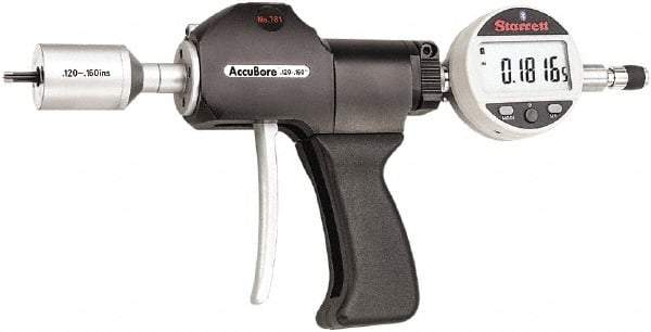Starrett - Electronic Bore Gages Type: Pistol Grip Electronic Bore Gage Minimum Measurement (Decimal Inch): 0.1200 - Eagle Tool & Supply