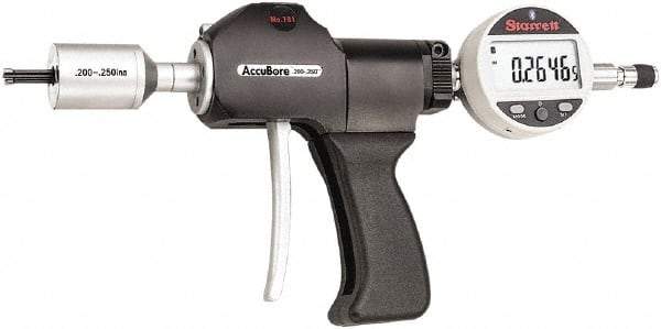Starrett - Electronic Bore Gages Type: Pistol Grip Electronic Bore Gage Minimum Measurement (Decimal Inch): 0.2000 - Eagle Tool & Supply