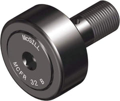 McGill - 62mm Roller Diam x 29mm Width, 24mm Stud Diam x 50mm Length, Crowned Sealed Stud Cam Follower with Hex - Steel, 25mm Thread Length, M24x1.5 Thread, 80mm OAL, 5,931 Lb Dynamic Cap, 10,409 Lb Static Cap - Eagle Tool & Supply