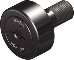 McGill - 22mm Roller Diam x 12mm Width, 10mm Stud Diam x 23mm Length, Crowned Sealed Stud Cam Follower - Steel, 12mm Thread Length, M10x1 Thread, 36mm OAL, 1,765 Lb Dynamic Cap, 2,338 Lb Static Cap - Eagle Tool & Supply