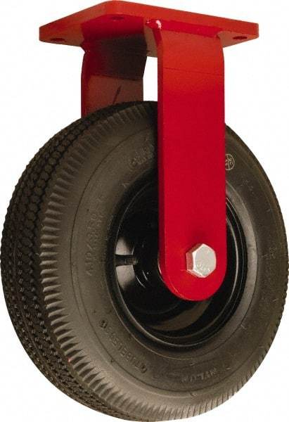 Hamilton - 12" Diam, Rubber Rigid Caster - 625 Lb Capacity, Top Plate Mount, 5-1/2" x 7-1/2" Plate, Sealed Precision Ball Bearing - Eagle Tool & Supply