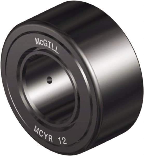 McGill - 8mm Bore, 24mm Roller Diam x 14mm Width, Steel Crowned Sealed Yoke Roller - 2,161 Lb Dynamic Load Capacity, 15mm Overall Width - Eagle Tool & Supply