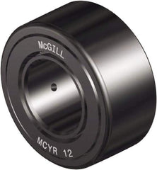 McGill - 20mm Bore, 47mm Roller Diam x 24mm Width, Steel Crowned Yoke Roller - 5,776 Lb Dynamic Load Capacity, 25mm Overall Width - Eagle Tool & Supply