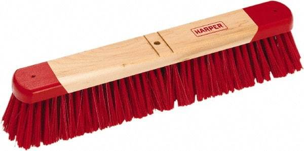 Harper Brush - 30" Medium Duty Synthetic Push Broom - 3" Bristle Length, Wood Block, Bolt-On Handle Connection, Handle Sold Separately - Eagle Tool & Supply