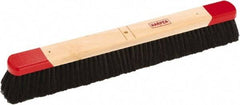 Harper Brush - 24" Medium Duty Tampico Push Broom - 3" Bristle Length, Wood Block, Bolt-On Handle Connection, Handle Sold Separately - Eagle Tool & Supply