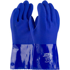 ‎58-8656/S Coated Supported Gloves - XtraTuff - Oil Resistant Supported PVC - Blue - Rough Coated - 12 Inch - Exact Industrial Supply