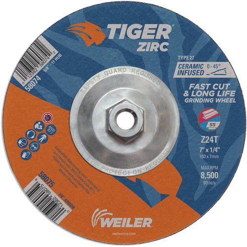7X1/4 Z24T ZIRC T27 GRIND WHEEL - Eagle Tool & Supply