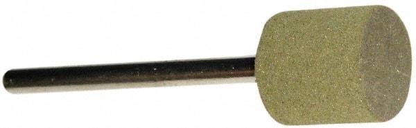 Grier Abrasives - 1/2" Max Diam x 1/2" Thick, Cylinder W185, Rubberized Point - Medium Grade, Aluminum Oxide, Mounted - Eagle Tool & Supply