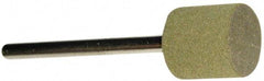 Grier Abrasives - 1/2" Max Diam x 1/2" Thick, Cylinder W185, Rubberized Point - Medium Grade, Aluminum Oxide, Mounted - Eagle Tool & Supply
