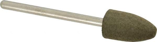 Grier Abrasives - 3/8" Max Diam x 2-1/4" Long, Cone B52, Rubberized Point - Medium Grade, Aluminum Oxide, Mounted - Eagle Tool & Supply