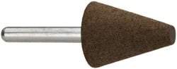 Grier Abrasives - 1" Max Diam x 2-1/4" Long, Cone A2, Rubberized Point - Coarse Grade, Aluminum Oxide, Mounted - Eagle Tool & Supply