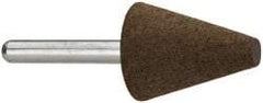 Grier Abrasives - 1" Max Diam x 2-1/4" Long, Cone A2, Rubberized Point - Coarse Grade, Aluminum Oxide, Mounted - Eagle Tool & Supply