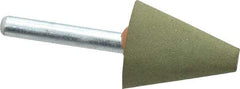 Grier Abrasives - 1" Max Diam x 2-1/4" Long, Cone A2, Rubberized Point - Medium Grade, Aluminum Oxide, Mounted - Eagle Tool & Supply
