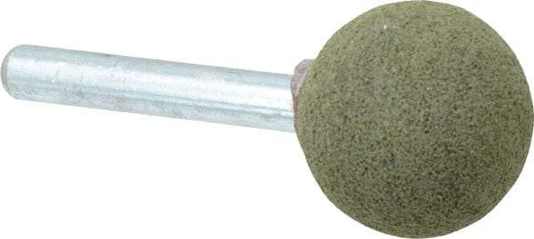 Grier Abrasives - 1" Max Diam x 2" Long, Ball A25, Rubberized Point - Coarse Grade, Aluminum Oxide, Mounted - Eagle Tool & Supply