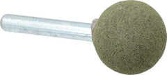 Grier Abrasives - 1" Max Diam x 2" Long, Ball A25, Rubberized Point - Coarse Grade, Aluminum Oxide, Mounted - Eagle Tool & Supply