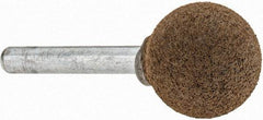 Grier Abrasives - 1" Max Diam x 2" Long, Ball A25, Rubberized Point - Coarse Grade, Aluminum Oxide, Mounted - Eagle Tool & Supply