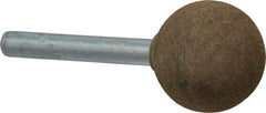 Grier Abrasives - 1" Max Diam x 2" Long, Ball A25, Rubberized Point - Medium Grade, Aluminum Oxide, Mounted - Eagle Tool & Supply