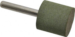 Grier Abrasives - 1" Max Diam x 2-1/2" Long, Cylinder W220, Rubberized Point - Coarse Grade, Aluminum Oxide, Mounted - Eagle Tool & Supply