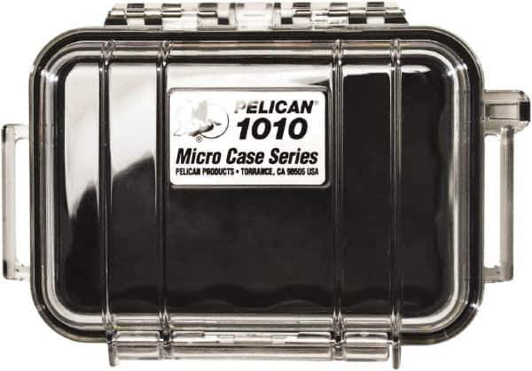 Pelican Products, Inc. - 4-1/16" Wide x 2-1/8" High, Clamshell Hard Case - Clear/Black, Polycarbonate - Eagle Tool & Supply