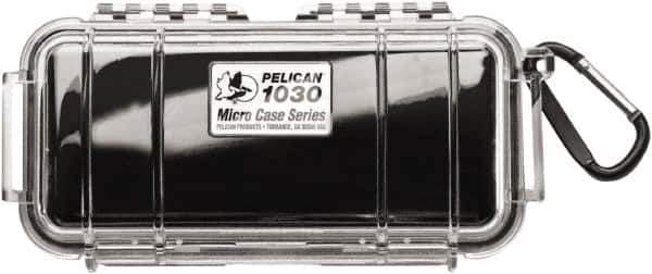 Pelican Products, Inc. - 3-7/8" Wide x 2-7/16" High, Clamshell Hard Case - Clear/Black, Polycarbonate - Eagle Tool & Supply