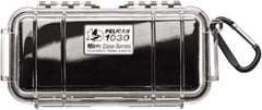Pelican Products, Inc. - 3-7/8" Wide x 2-7/16" High, Clamshell Hard Case - Clear/Black, Polycarbonate - Eagle Tool & Supply