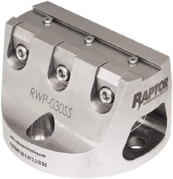 Raptor Workholding - 3/4" Jaw Width, 3" High Dovetail Vise - For Use with 4 & 5 Axis Workholding Systems - Eagle Tool & Supply