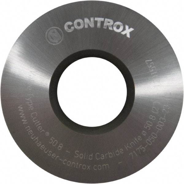 Controx - 2" Diam x 0.1299" Blade Thickness x 3/4" Arbor Hole Diam, 0 Tooth Slitting and Slotting Saw - Arbor Connection, Right Hand, Uncoated, Solid Carbide, Concave Ground - Eagle Tool & Supply