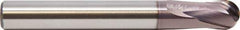 M.A. Ford - 8mm Diam, 8mm LOC, 2 Flute Solid Carbide Ball End Mill - ALtima 52 Finish, Single End, 80mm OAL, 8mm Shank Diam, Spiral Flute - Eagle Tool & Supply