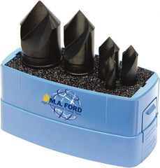 M.A. Ford - 5 Piece, 1/4 to 1" Head Diam, 100° Included Angle, Single End Countersink Set - Eagle Tool & Supply