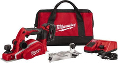 Milwaukee Tool - 18V 3-1/4" Planer - Battery, Charger, Bag and Bevel/Edge Guide, 2 Double Edge Blades Included - Eagle Tool & Supply