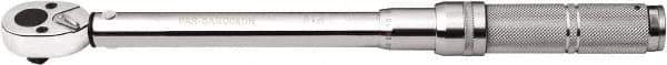 Paramount - 3/8" Drive Micrometer Type Ratchet Head Torque Wrench - 4.5 N/m to 23 N/m Torque, 11-21/32" OAL, 1 In/Lb Graduation - Eagle Tool & Supply