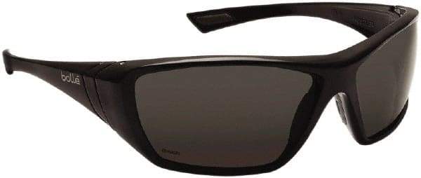 bolle SAFETY - Polarized Gray Lenses, Framed Polarized Glasses - Anti-Fog, Scratch Resistant, Size M, Wrap Around - Eagle Tool & Supply