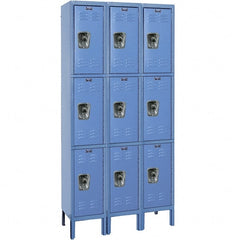 Hallowell - 9 Door, 3 Tier, Ready-Built Wardrobe & Box Lockers - Eagle Tool & Supply