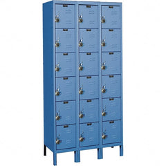 Hallowell - 18 Door, 6 Tier, Ready-Built Wardrobe & Box Lockers - Eagle Tool & Supply