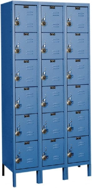 Hallowell - 18 Door, 6 Tier, Ready-Built Wardrobe & Box Lockers - Eagle Tool & Supply