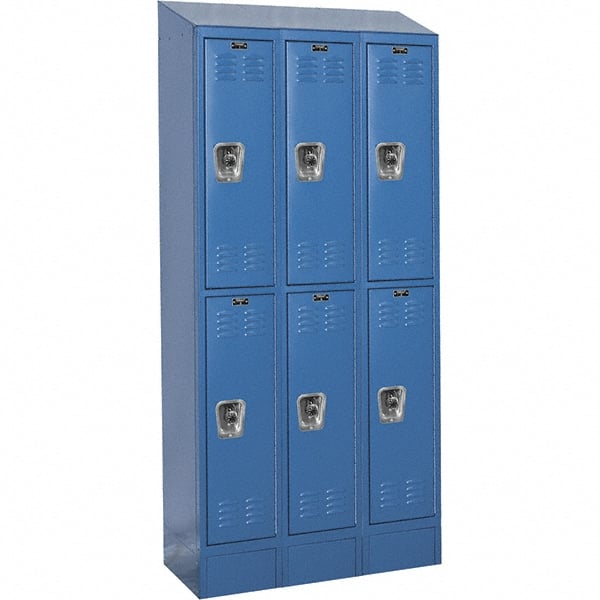 Hallowell - 6 Door, 2 Tier, Ready-Built Wardrobe & Box Lockers - Eagle Tool & Supply