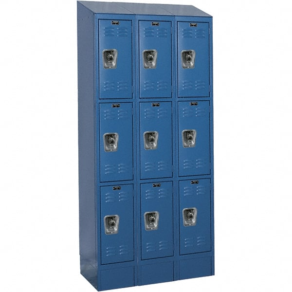 Hallowell - 9 Door, 3 Tier, Ready-Built Wardrobe & Box Lockers - Eagle Tool & Supply
