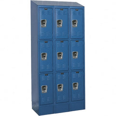 Hallowell - 9 Door, 3 Tier, Ready-Built Wardrobe & Box Lockers - Eagle Tool & Supply