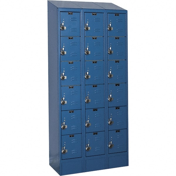 Hallowell - 18 Door, 6 Tier, Ready-Built Wardrobe & Box Lockers - Eagle Tool & Supply