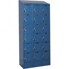 Hallowell - 18 Door, 6 Tier, Ready-Built Wardrobe & Box Lockers - Eagle Tool & Supply