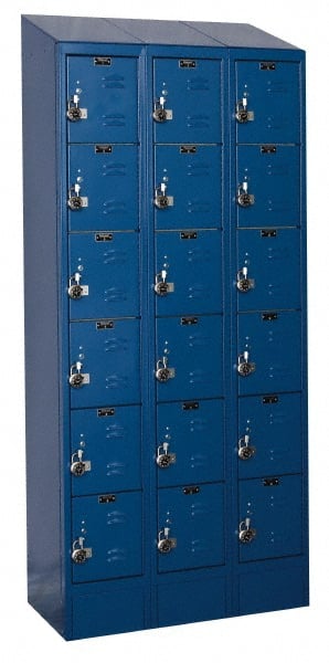 Hallowell - 18 Door, 6 Tier, Ready-Built Wardrobe & Box Lockers - Eagle Tool & Supply