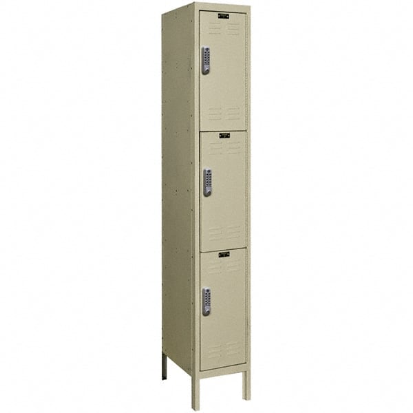 Hallowell - 3 Door, 3 Tier, Electronic Access Lockers - Eagle Tool & Supply
