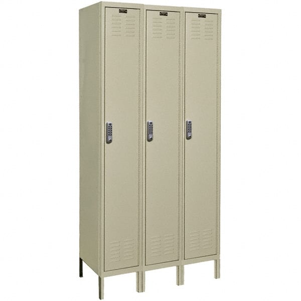Hallowell - 3 Door, 1 Tier, Electronic Access Lockers - Eagle Tool & Supply