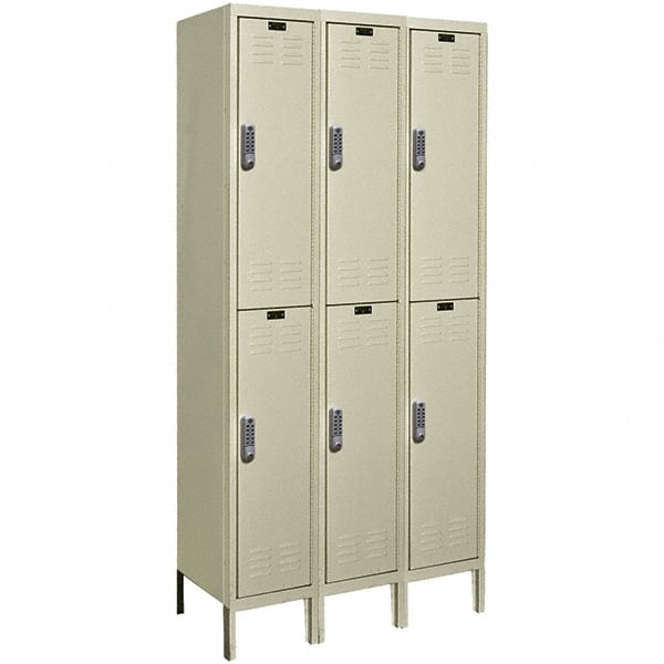 Hallowell - 6 Door, 2 Tier, Electronic Access Lockers - Eagle Tool & Supply