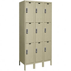 Hallowell - 9 Door, 3 Tier, Electronic Access Lockers - Eagle Tool & Supply